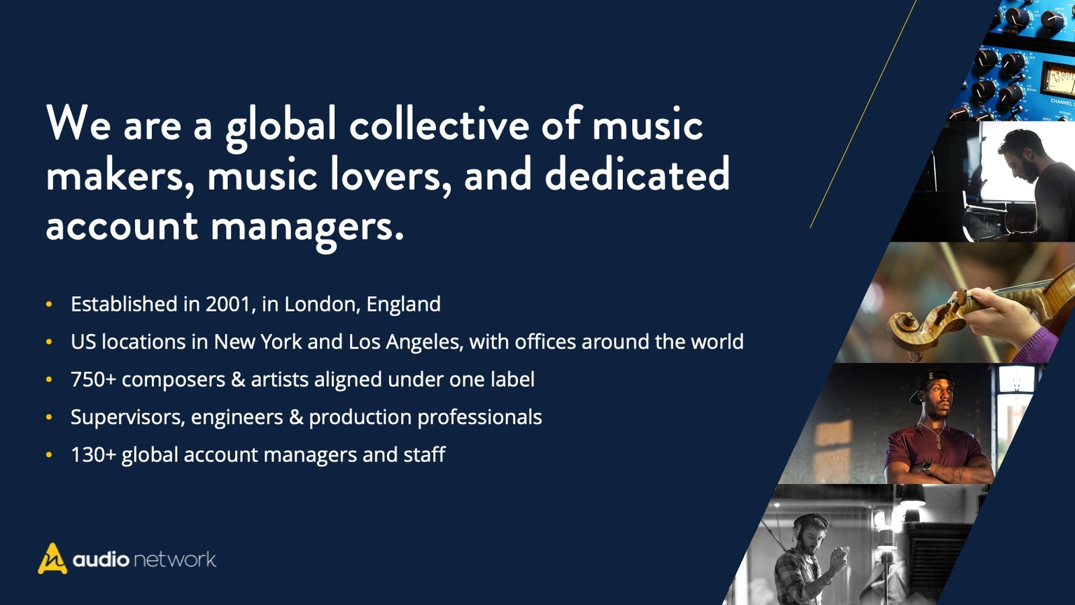 Audo Network powerpoint slide design.