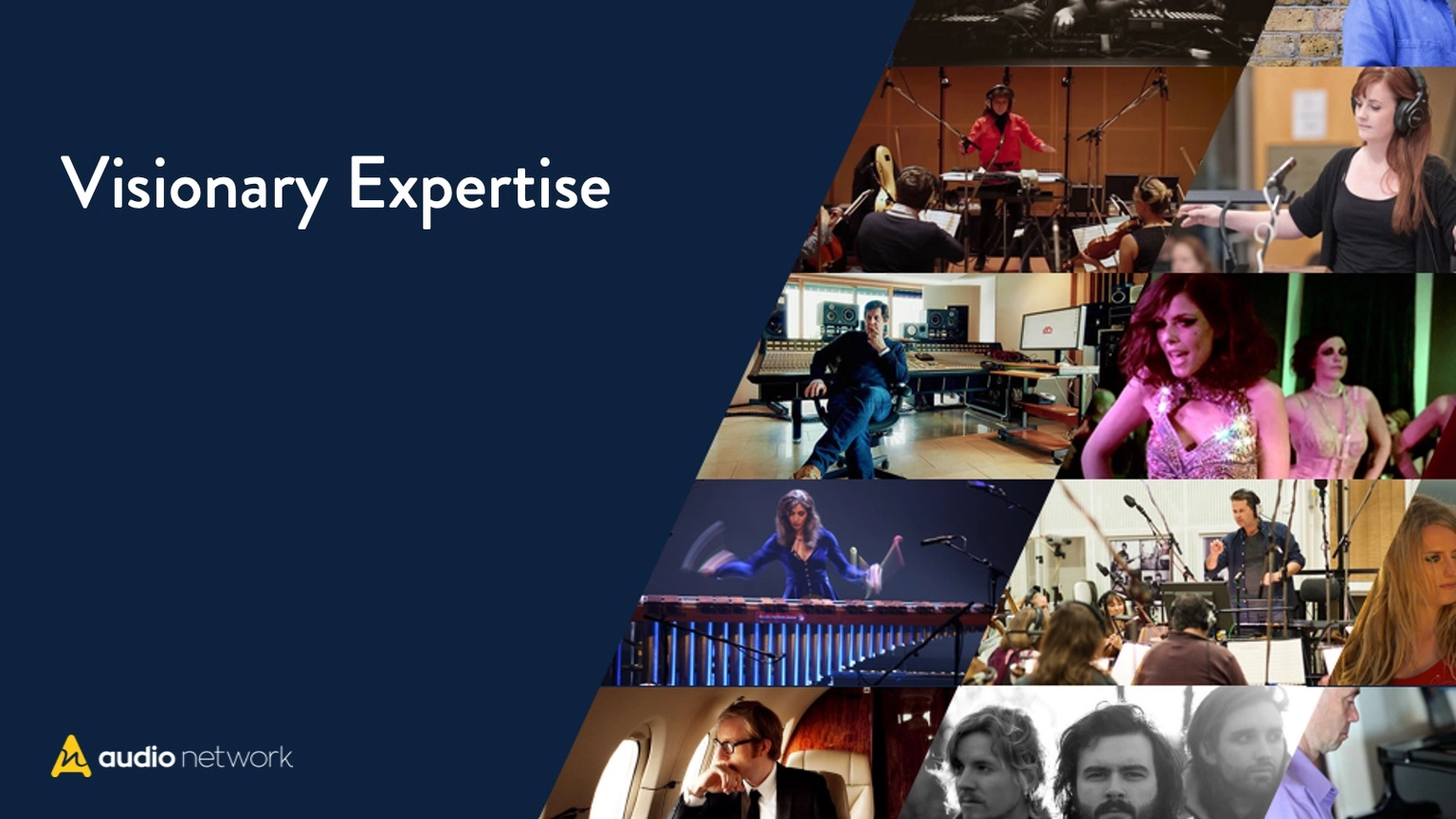 Audo Network powerpoint slide design.