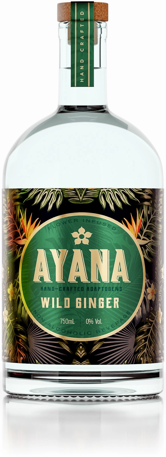 Rendering of Ayans bottle with label design.