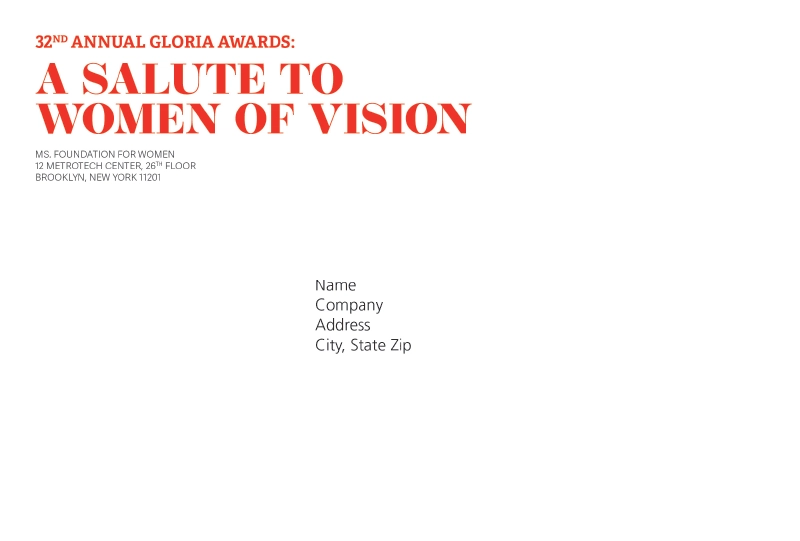 Ms. Foundation direct mail post card address side