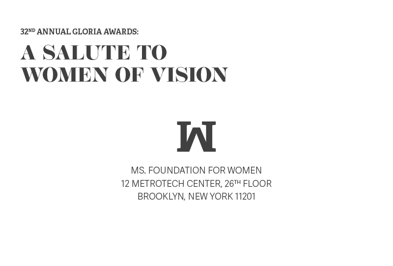 Ms. Foundation Gloria Awards direct mail post card address side