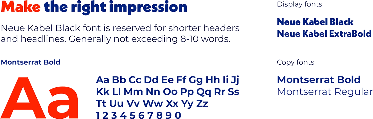 Examples of typography use.