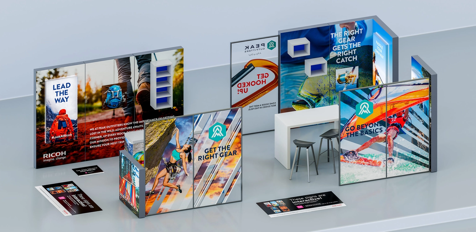 Rendering of booth design and concept.