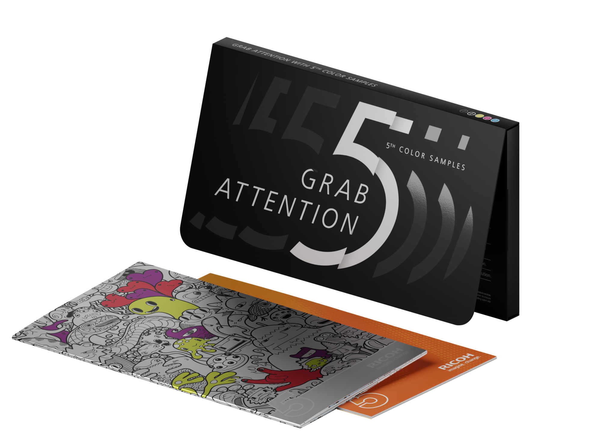 An image of the 5th color kit package and notebook examples